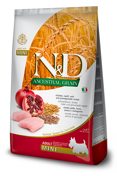 Farmina N&D Ancestral Grain Chicken & Pomegranate Dry Food For Adult Dogs - Mini