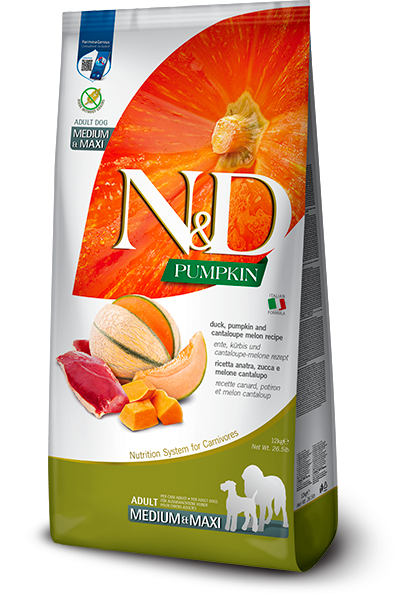 Farmina N&D Duck, Cantaloupe & Pumpkin Dry Food For Adult Dogs - Medium/Maxi