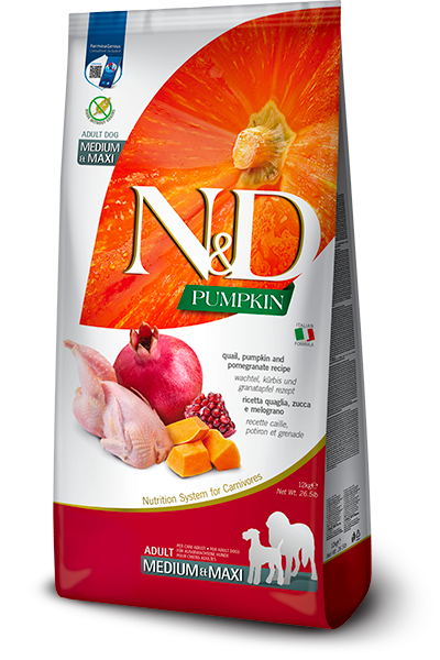 Farmina N&D Quail, Pomegranate & Pumpkin Dry Food For Adult Dogs - Medium/Maxi