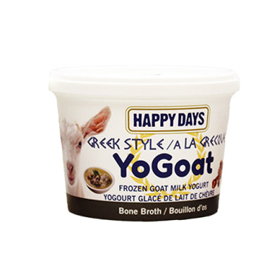HAPPY DAYS YoGoat Bone Broth Greek Style Frozen Goat Milk Yogurt 475gm