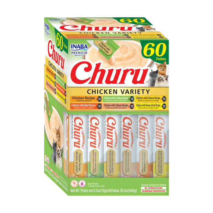 Inaba Churu Purees Cat Treat Variety 60 pack - Chicken