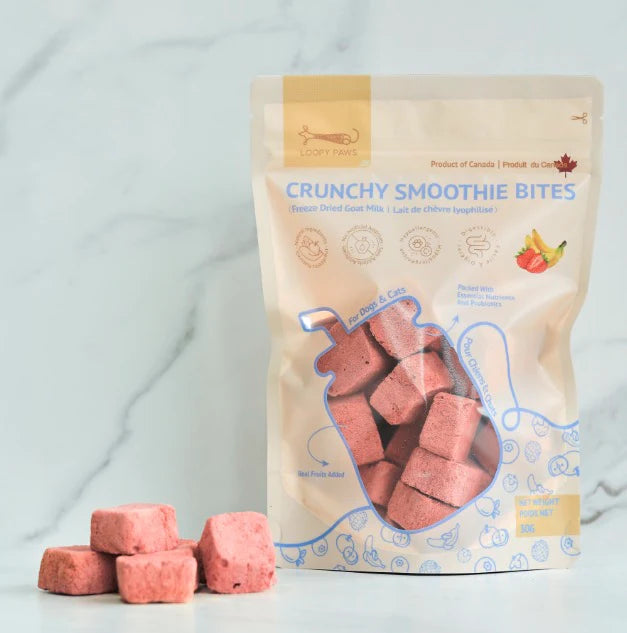 Loopy Paws Crunchy Smoothie Bites - Strawberry Banana