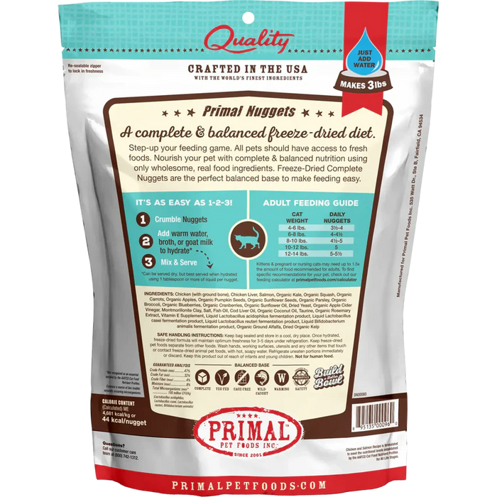 Primal Freeze Dried Chicken & Salmon Nuggets For Cats