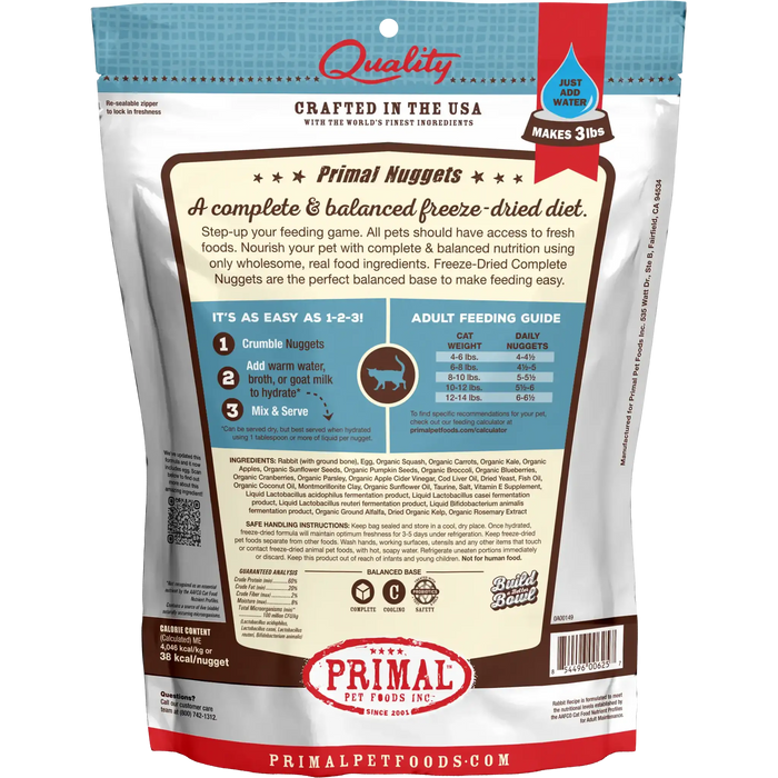Primal Freeze Dried Rabbit Nuggets For Cats