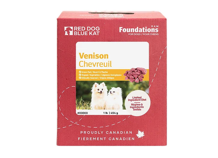 Red Dog Blue Kat Foundations Raw Venison Recipe Frozen Dog Food