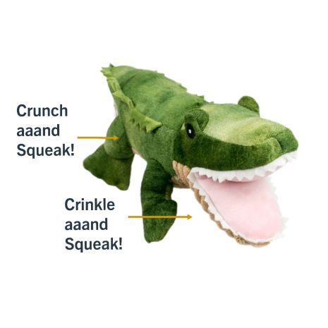 Tall Tails Crunch Gator with Squeaker Dog Toy