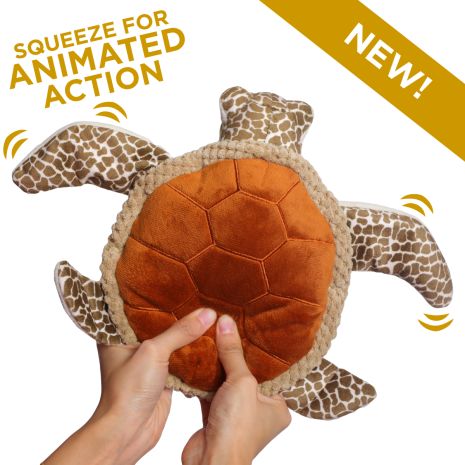 Tall Tails Plush Animated Sea Turtle Dog Toy