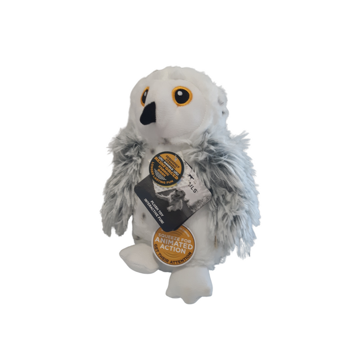 Tall Tails Plush Animated Snow Owl Dog Toy