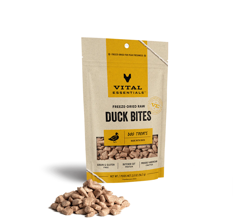 Vital Essentials Freeze-Dried Duck Bites Dog Treat