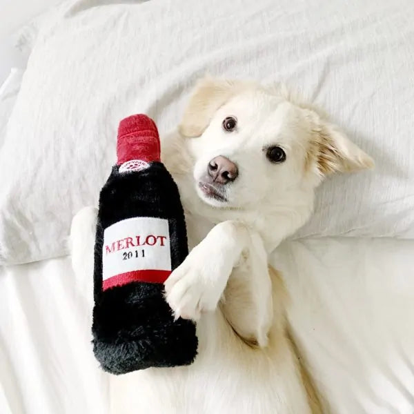 Zippy Paws Happy Hour Crusherz Dog Toy - Red Wine