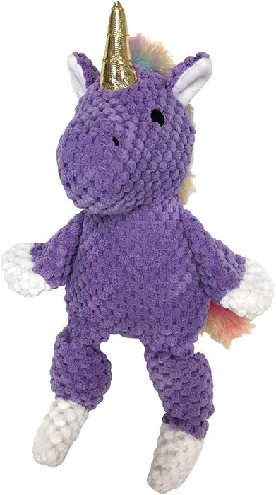 foufouBRANDS fouFIT Rainbow Bright Knotted Purple Unicorn Small Dog Toy