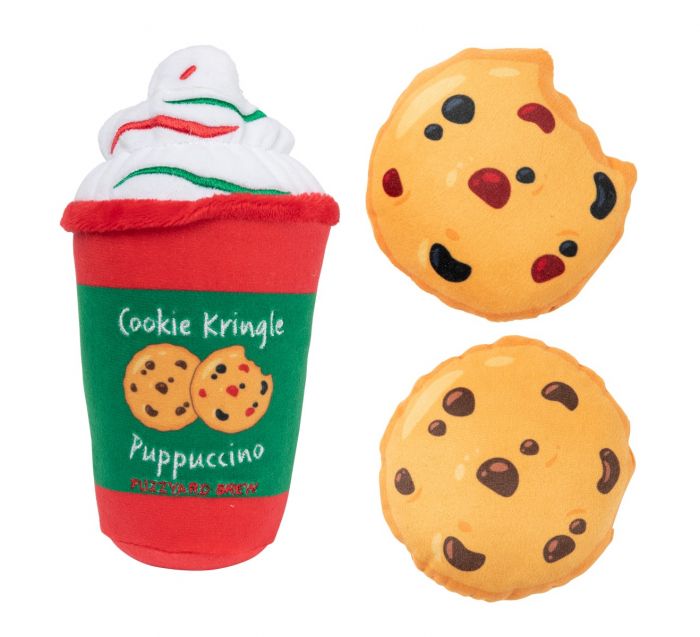 FuzzYard Dog Toy - Cookie Kringle Puppuccino & Cookies (3pk)