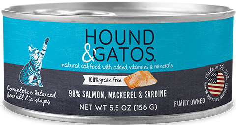 Hound & Gatos Cat Canned Food salmon, mackerel & sardine Recipe 5.5oz