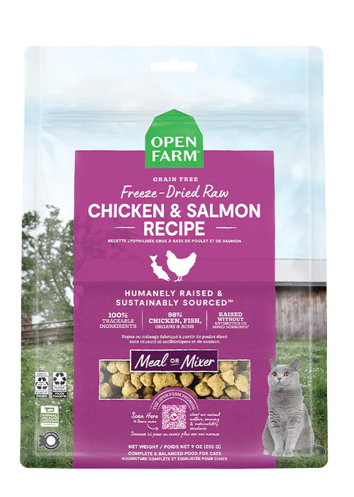 Open Farm Chicken & Salmon Freeze Dried Raw Morsels Cat Food