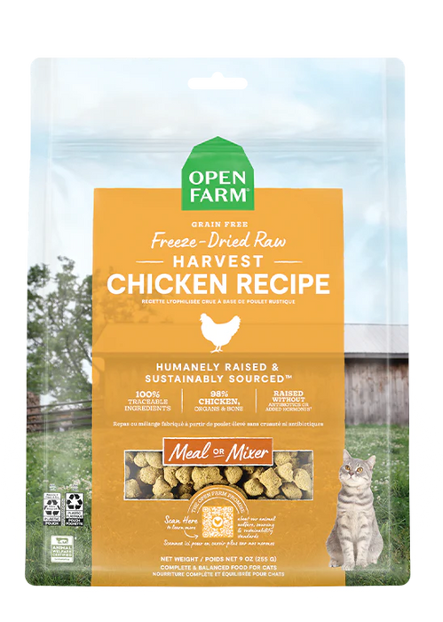 Open Farm Harvest Chicken Freeze Dried Raw Morsels Cat Food