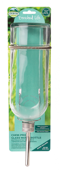 Oxbow Enriched Life Chew Proof Glass Water Bottles