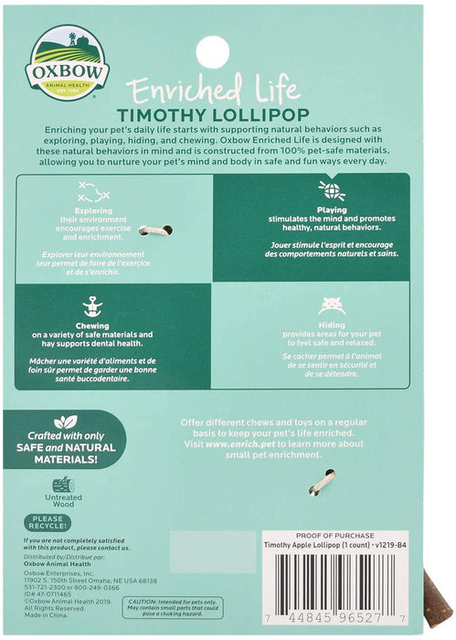 Oxbow Enriched Life Timothy Lollipop - Apple