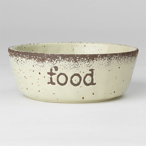 PetRageous Speckled Crockery 6" Pet Bowl - "Food"
