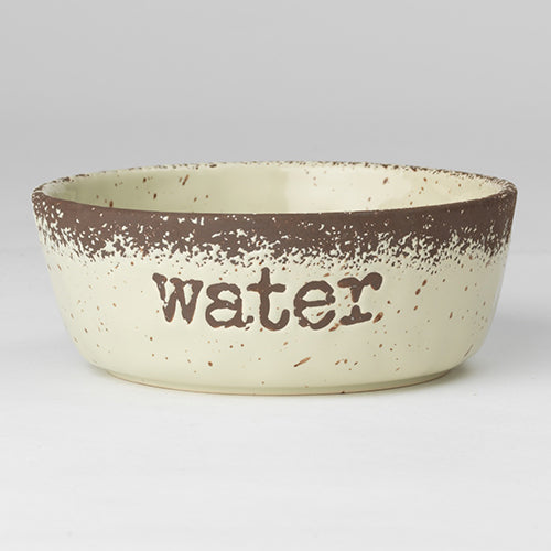 PetRageous Speckled Crockery 6" Pet Bowl - "Water"