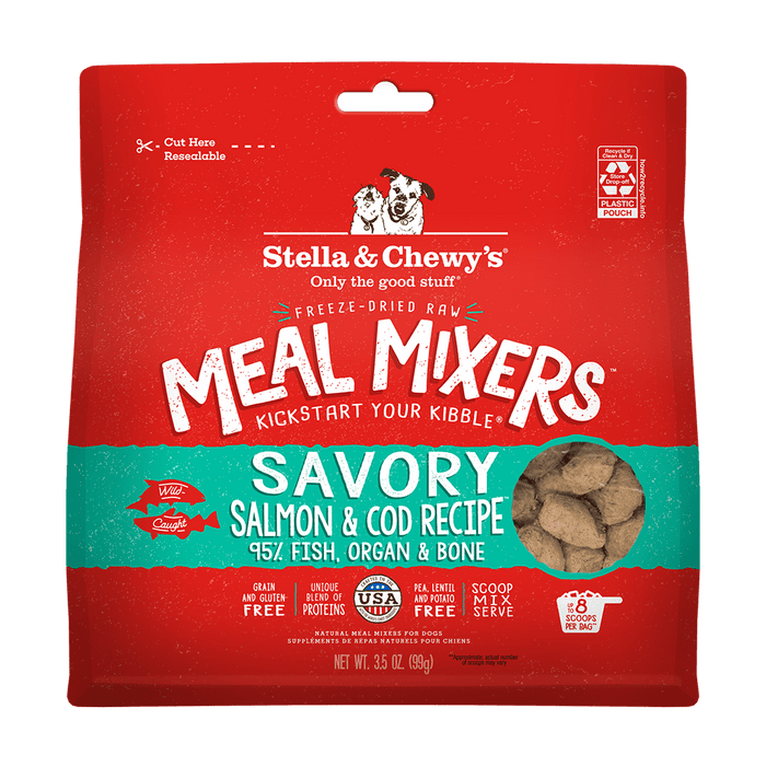 Stella & Chewy's Meal Mixer Savory Salmon & Cod Freeze-Dried Raw Dog Food