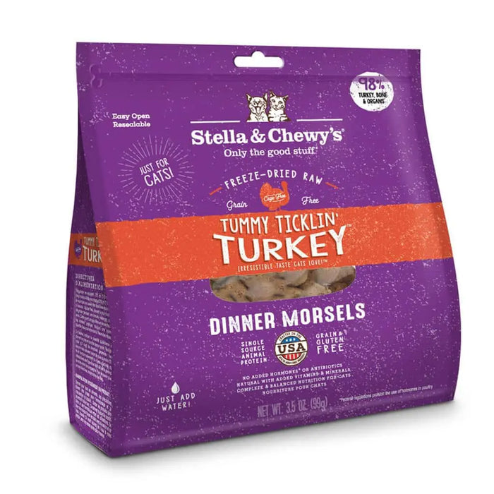 Stella & Chewy's Tummy Ticklin' Turkey Freeze-Dried Raw Dinner Morsels Cat Food