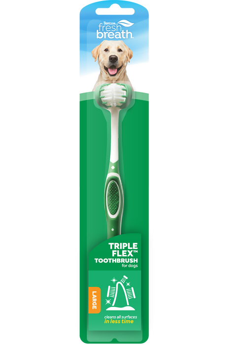 TROPICLEAN Fresh Breath Triple Flex Toothbrush For Dogs