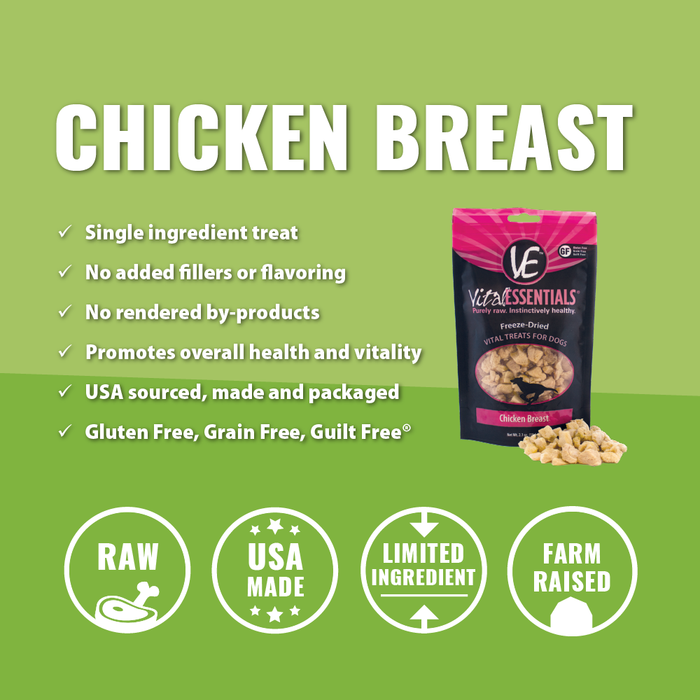 Vital Essentials Chicken Breast Freeze-Dried Dog Treats 2.1oz