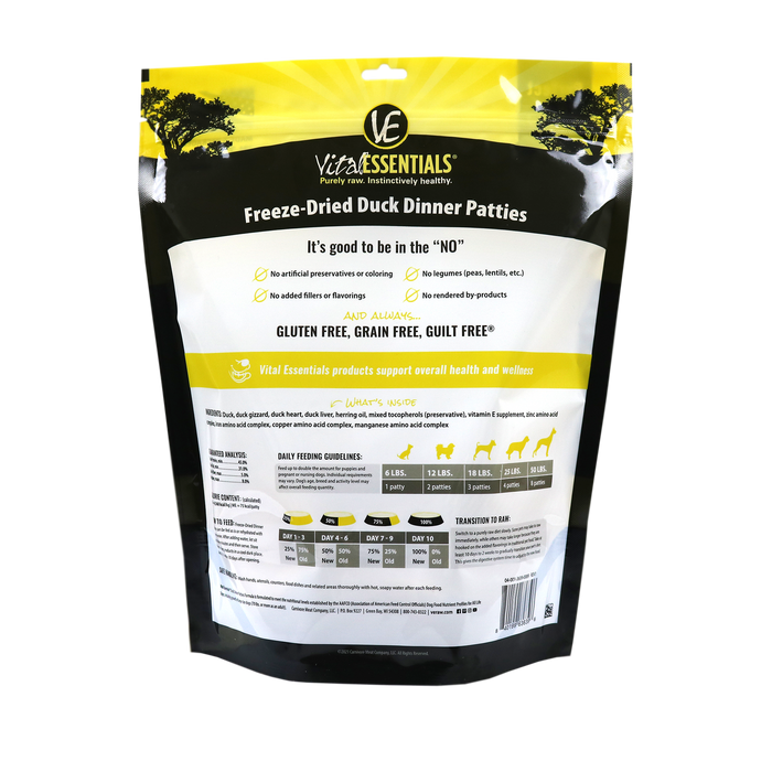 Vital essentials dog food feeding deals guide