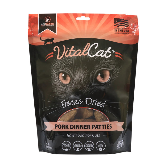Vital Essentials VitalCat Pork Dinner Patties Freeze-Dried Food 8oz