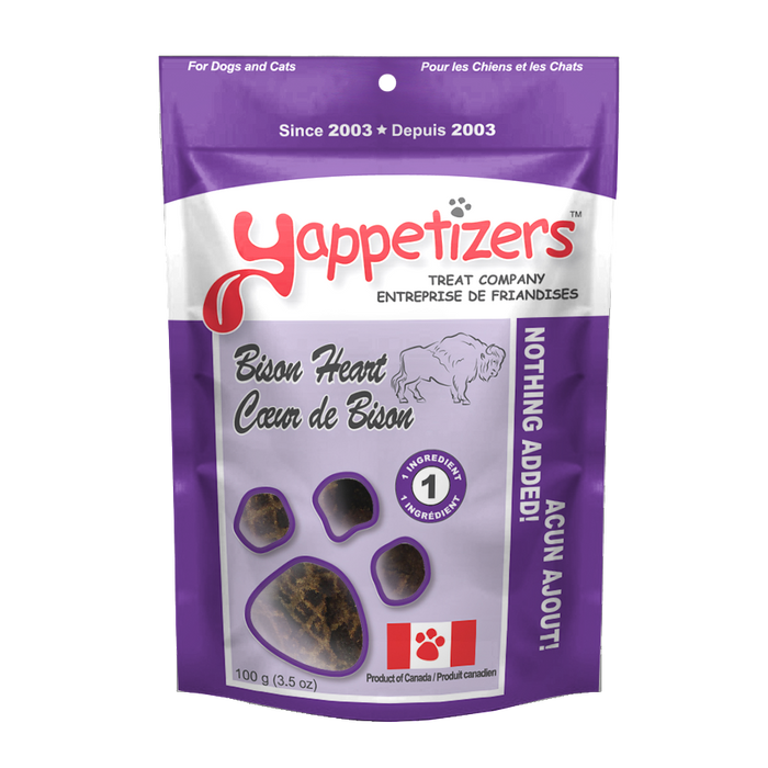 Yappetizers Bison Heart Dehydrated Treat
